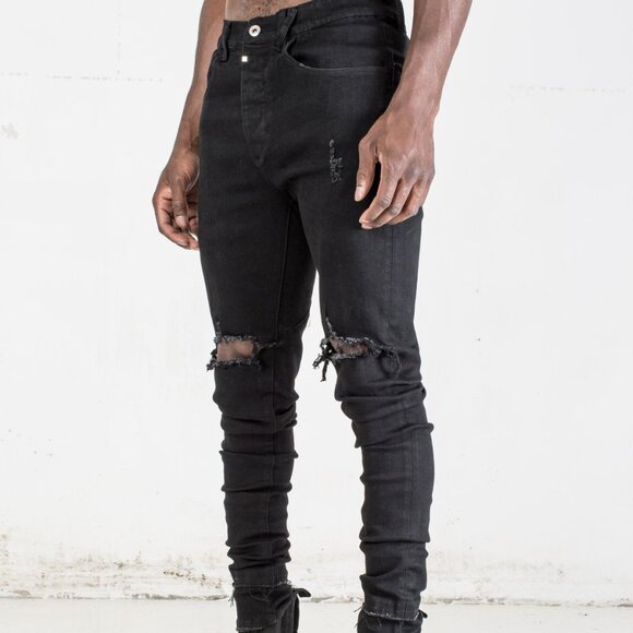 Kollar Black Denim Jeans Sz 30 - Picture 1 of 7